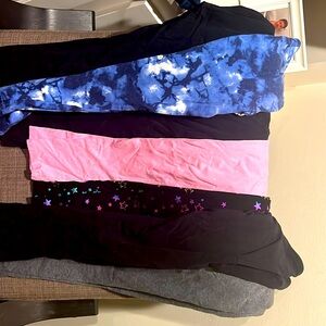 7 pairs of leggings size 7-8 six pairs are from justice